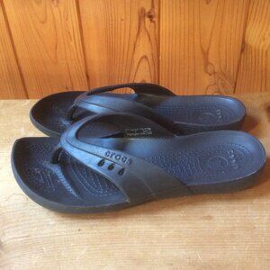 CROCS Kadee Black Flip Flop Thong Comfort Slip On Lightweight Sandal W Size 7